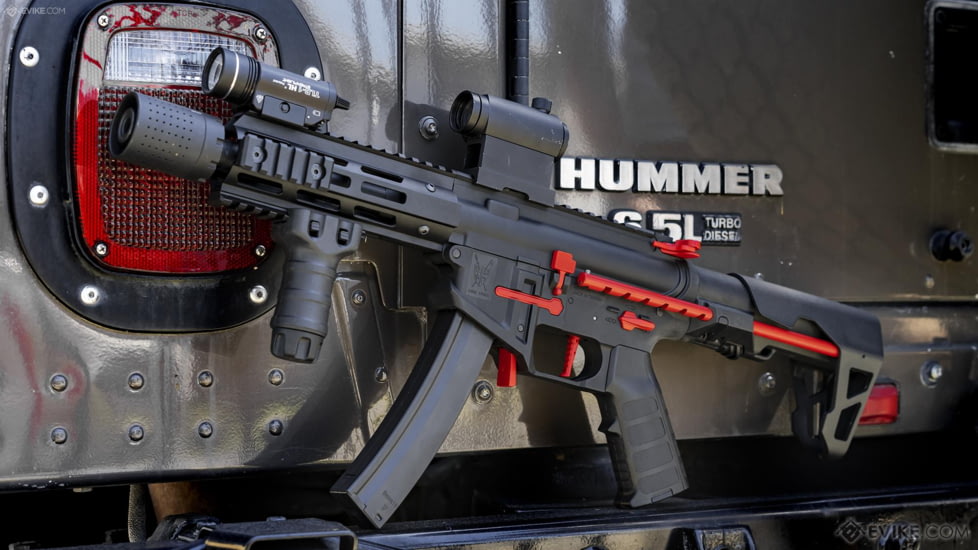 King Arms / Eagle Force PDW 9mm SBR Airsoft AEG Rifle, Shorty, Black, KA-AG-229-BK