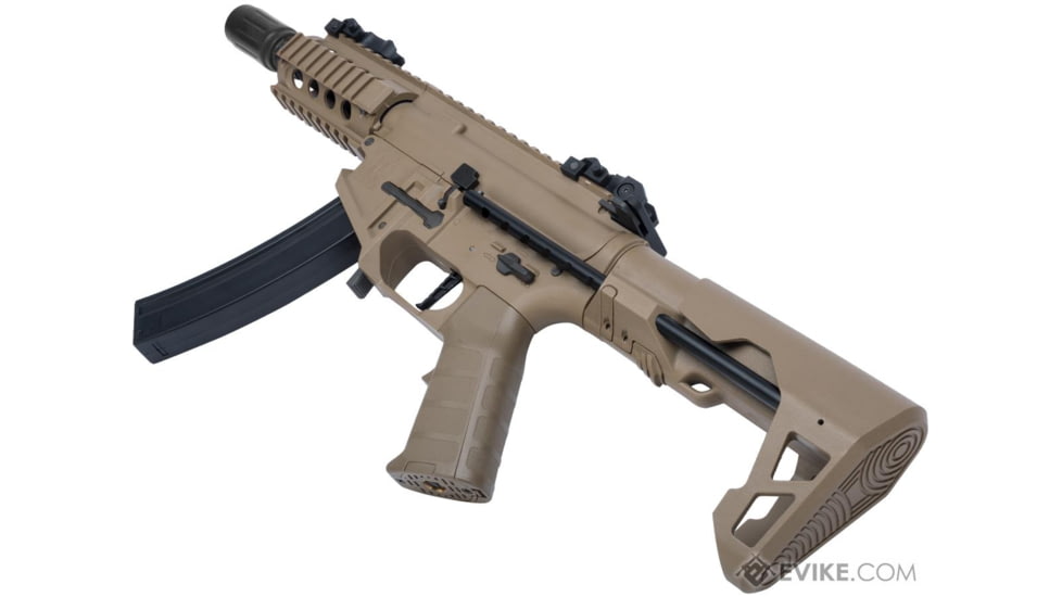 King Arms / Eagle Force PDW 9mm SBR Airsoft AEG Rifle, Shorty, Desert Earth, KA-AG-229-DE