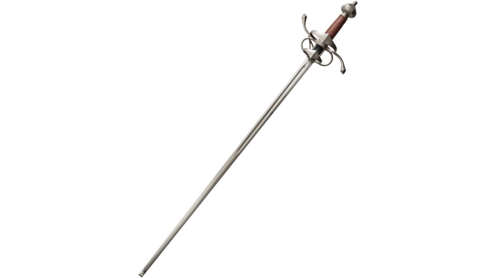 Kingston Arms Blunt Fencing Side Sword, 34.5 spring steel blade, Black leather wrapped handle, SM22790
