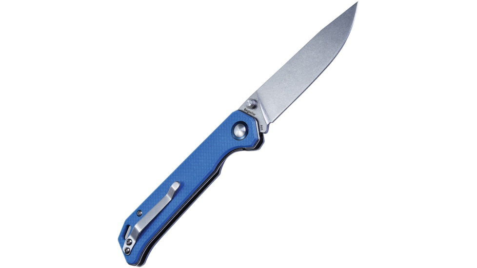 Kizer Cutlery Begleiter Linerlock Blue Folding Knife, 3.63in Stonewash Vg-10 SS Blade, Blue G10 Handle, Thumb Stud, Pocket Clip, V4458A3