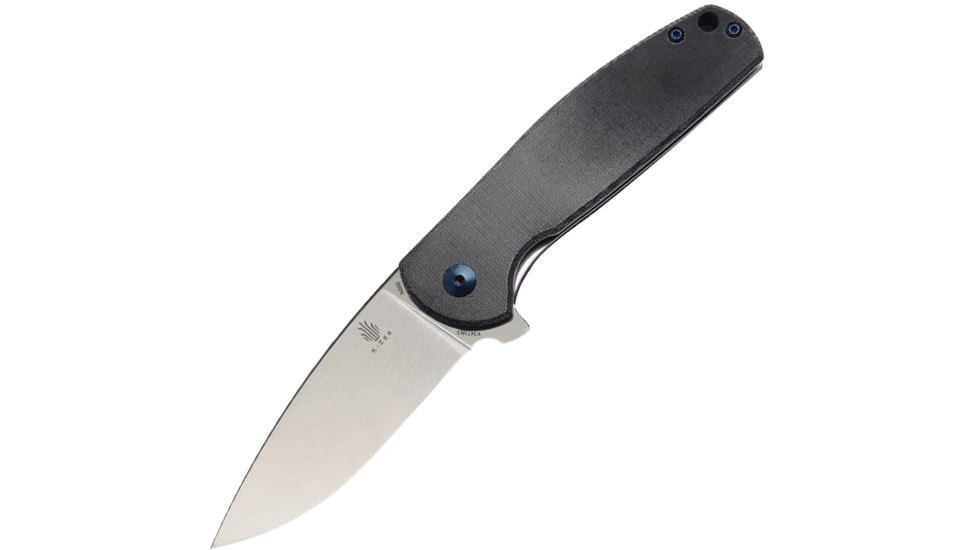 Kizer Cutlery Gemini Linerlock Micarta Folding Knife, 3.13 stonewash finish Bohler N690 stainless blade, Black linen micarta handle, V3471N3