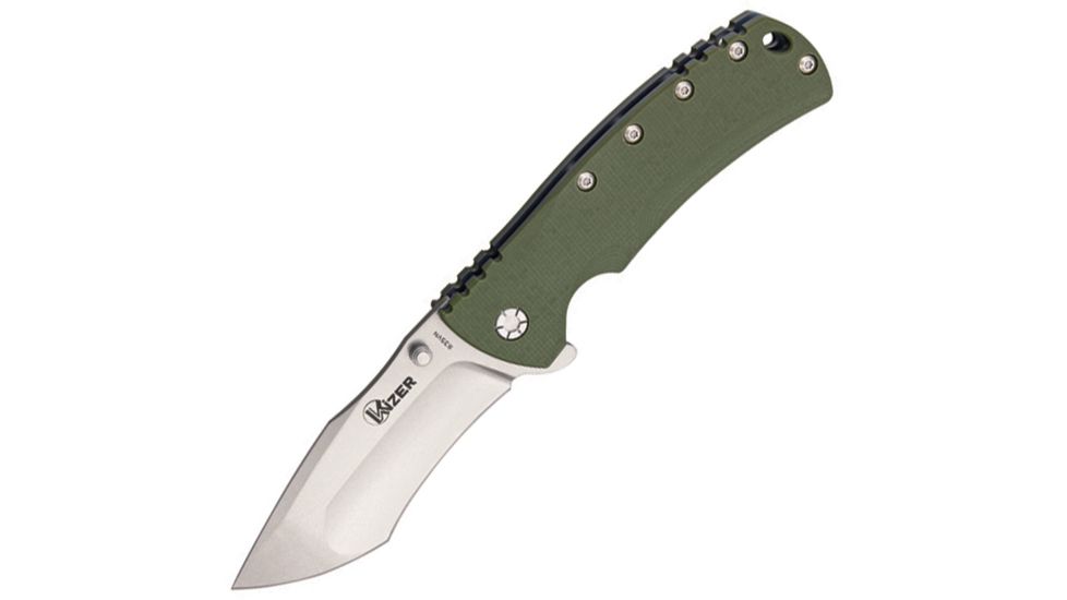 Kizer Cutlery Linerlock Green G-10 Knife, Green G-10 handle KI5414A1