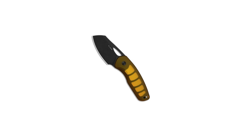 Kizer Kizer Hornet Fixed Blade Knife PEI 2.5" Black PVD &amp; Stonewashed, Yellow, 14C28N, adult, BHQ-231181