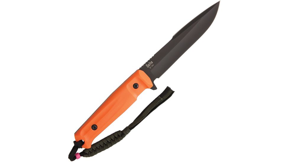 Kizlyar Delta Fixed Blade D2 Fixed Blade Knife, 6in, Orange, Kraton Handle KK0211