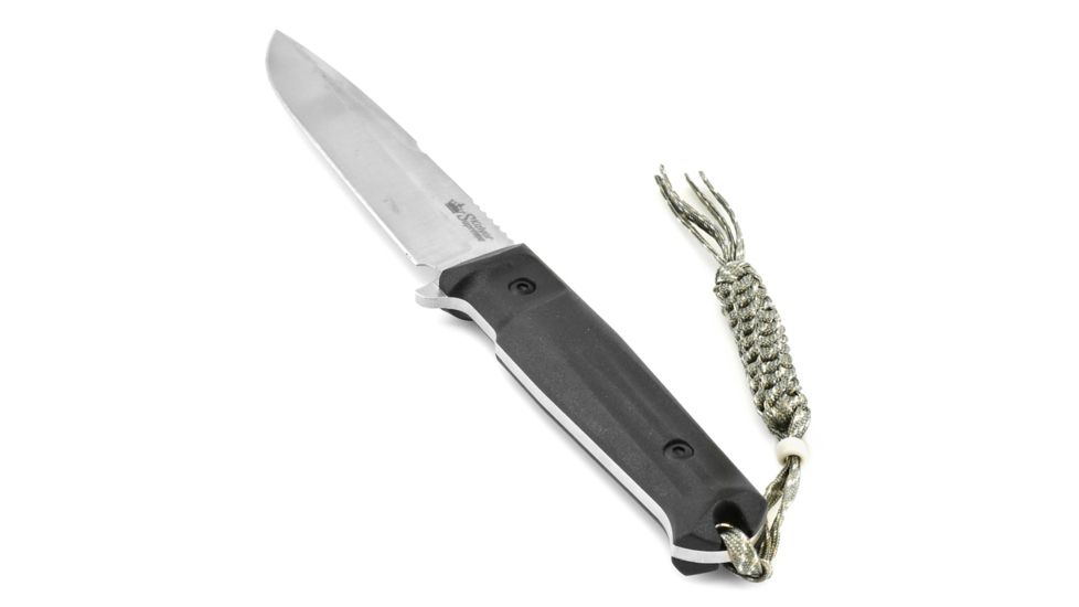 Kizlyar Delta Tactical Echelon Fixed Blade Knife,6in,Satin D2 Steel Broad Tip Blade,Black Kraton Handle KK0209