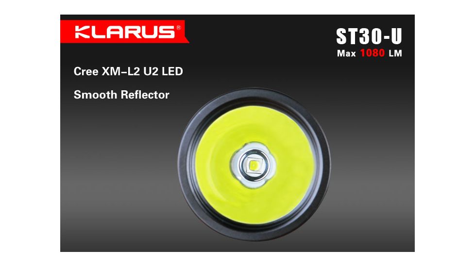 Klarus ST30-U Cree XM-L2 Waterproof LED Flashlight,Black,1080 Lumens KLARUS-ST30-U-XML2