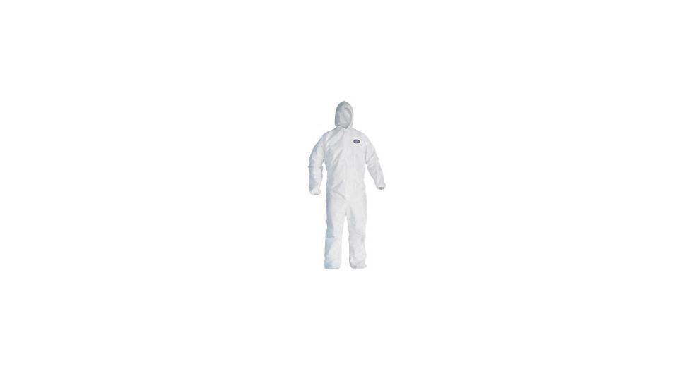 Kleenguard A80 Chemical Permeation &amp; Jet Liquid Protection Coveralls, White, Large 45643