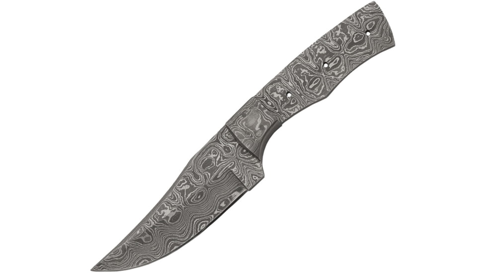 Knifemaking Damascus Blade Blank Fixed Blade Knife, 8 3/4in Fixed Blade Knife, Blade Blank, 8.75in Overall, 4.5in Damascus Steel Skinner Blade, Damascus Steel Handle, BL-DM2723