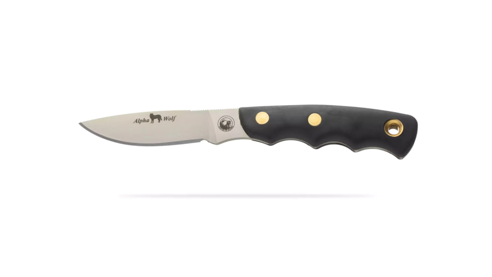 Knives of Alaska Alpha Wolf/Muskrat Combo Fixed Blade Knives, 3in/2.25in, Magnacut Stainless Steel, Drop Point/Round Tip Blade, Suregrip, Black, 00374FG