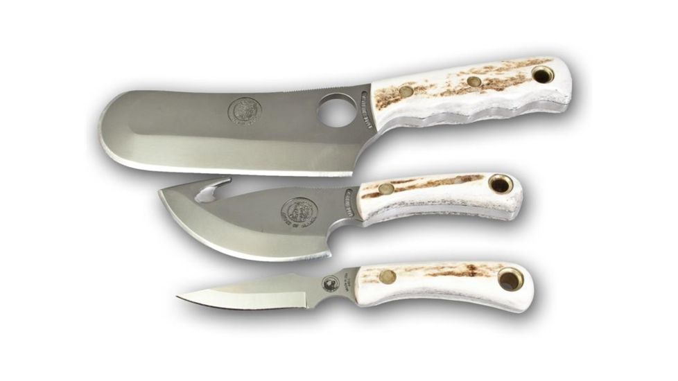 Knives of Alaska Brown Bear, Light Hunter, Cub Bear Combo, Stag Handle, Natural 00031FG