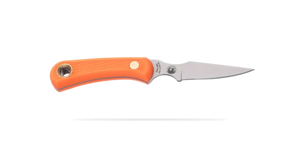 Knives of Alaska Cub Bear Fixed Blade Knife, 2.75in, CPM MagnaCut Stainless Steel, Caping Blade, Santoprene, Orange Handle, 00025FG