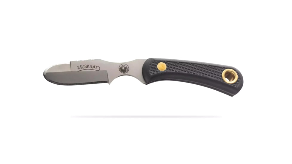 Knives of Alaska Muskrat / Cub Bear Combo Fixed Blade Knives, 2.25in / 2.75in, CPM-S30V Stainless Steel, Round Point/Caping Blade, Santoprene, Black Handle, 00102FG