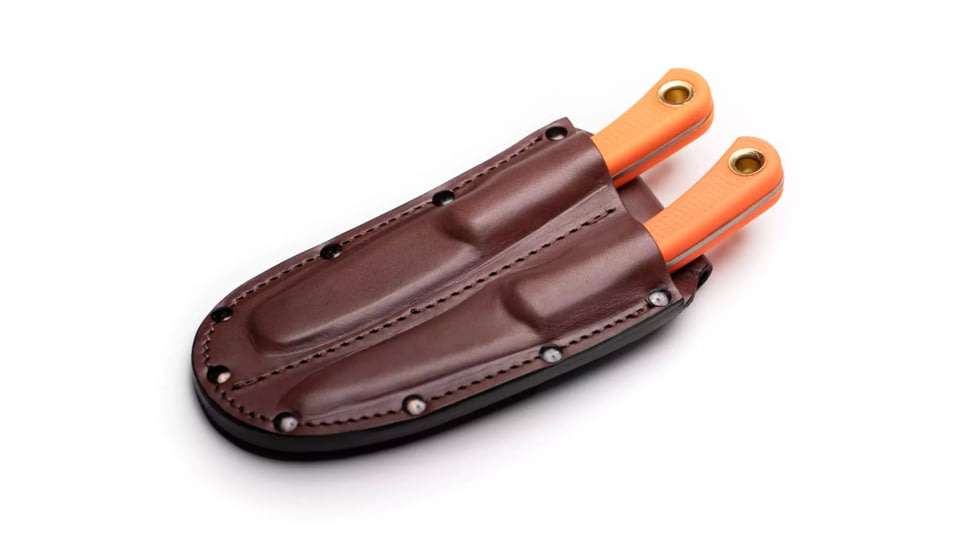 Knives of Alaska Muskrat / Cub Bear Combo Fixed Blade Knives, 2.25in / 2.75in, CPM-S30V Stainless Steel, Round Point/Caping Blade, Santoprene, Orange Handle, 00104FG