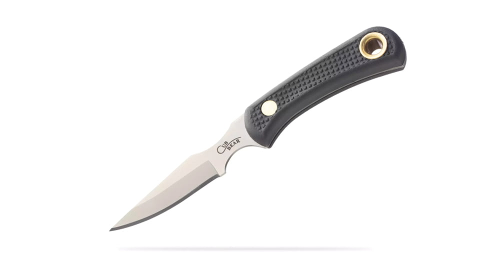 Knives of Alaska Muskrat/Cub Bear Combo Fixed Blade Knives, 2.25in/2.75in, Magnacut Stainless Steel, Round Tip/Caping Blade, Suregrip, Black, 00105FG