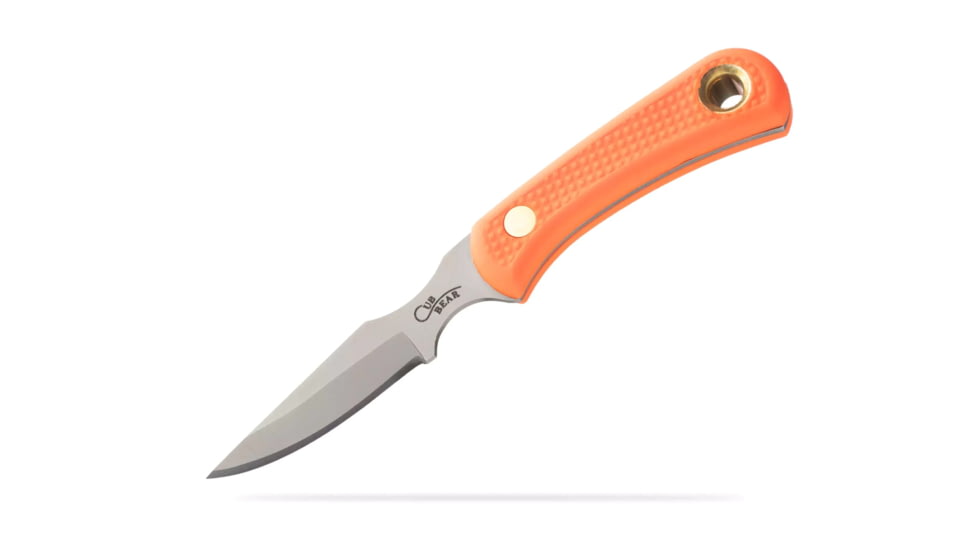 Knives of Alaska Muskrat/Cub Bear Combo Fixed Blade Knives, 2.25in/2.75in, Magnacut Stainless Steel, Round Tip/Caping Blade, Suregrip, Orange, 00106FG