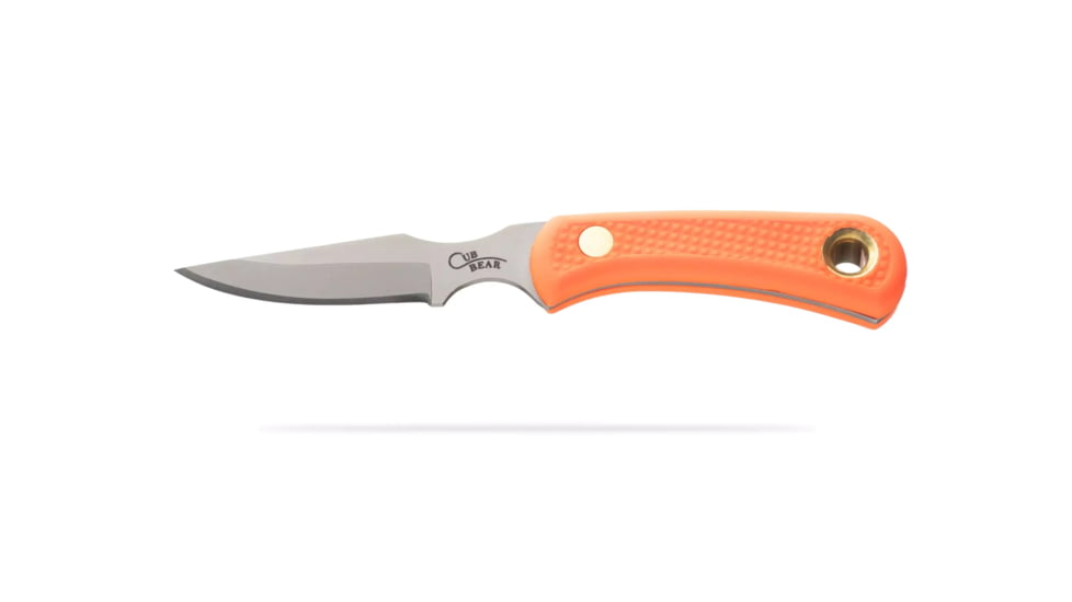 Knives of Alaska Muskrat/Cub Bear Combo Fixed Blade Knives, 2.25in/2.75in, Magnacut Stainless Steel, Round Tip/Caping Blade, Suregrip, Orange, 00106FG