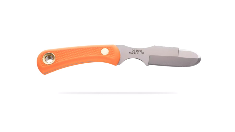 Knives of Alaska Muskrat Fixed Blade Knife, 2.25in, Magnacut Stainless Steel, Round Tip Blade, Suregrip, Orange, 00055FG