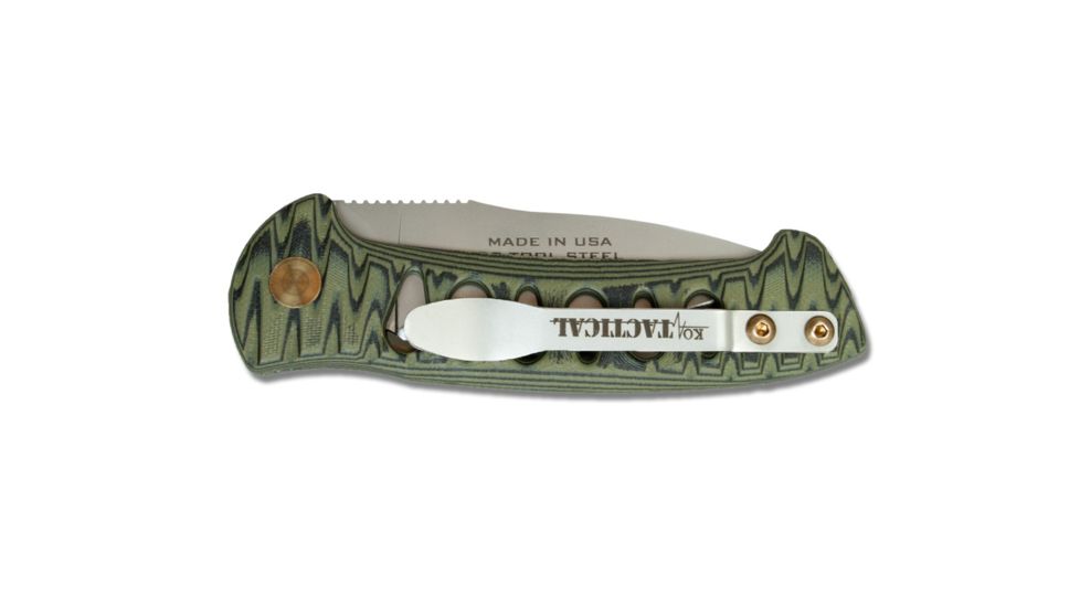 Knives of Alaska Strike Force D2 Automatic Folding Knife, G10 Handle, Layered Olive Drab/Black 00910FG