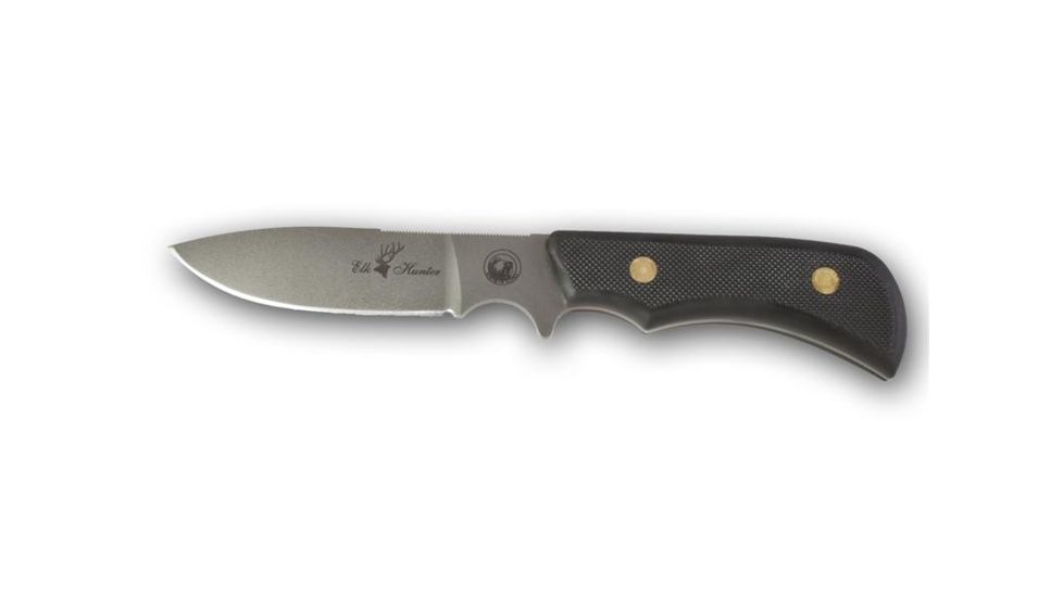 Knives of Alaska Trekker Series Elk Hunter D2 Knife, Suregrip Handle, Black 00161FG