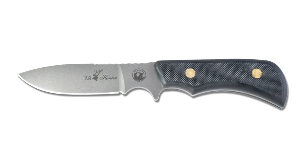 Knives of Alaska Trekker Series Elk Hunter D2 Knife, Suregrip Handle, Black, 00161FG