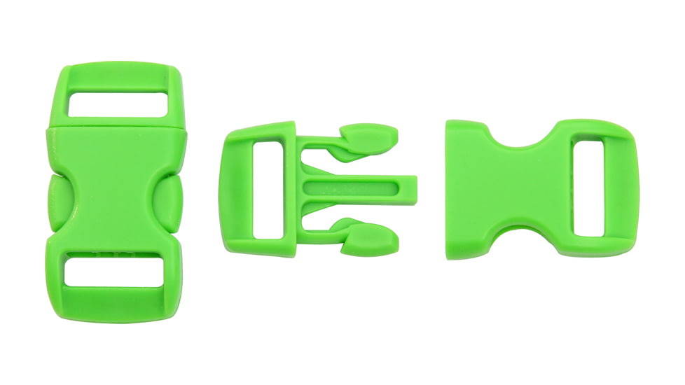 Knotty Boys Hard Plastic Buckle-50 Piece, Neon Green, 3/8in. KYBZ05NG