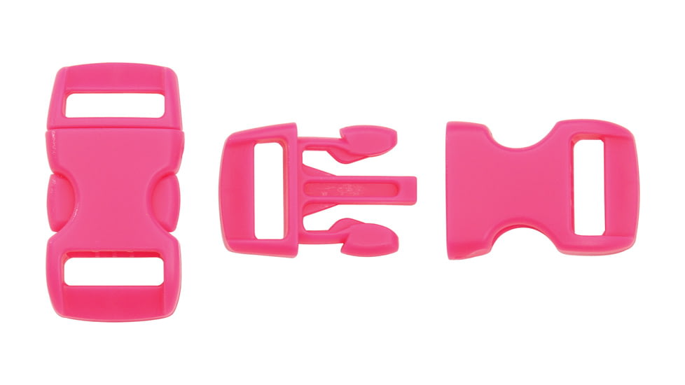 Knotty Boys Hard Plastic Buckle-50 Piece, Neon Pink, 3/8in. KYBZ05NP