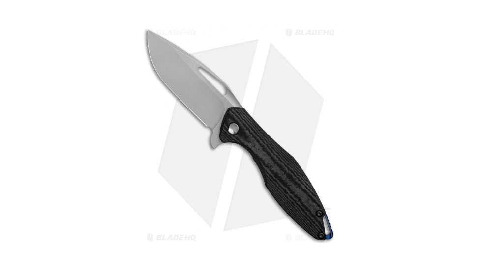 Koenig Arius Folding Knife, 3.50in, CTS XHP, Drop Point Blade, Micarta, Black Handle, Contoured, Black/Gray, 8.50 inch, BHQ-84255