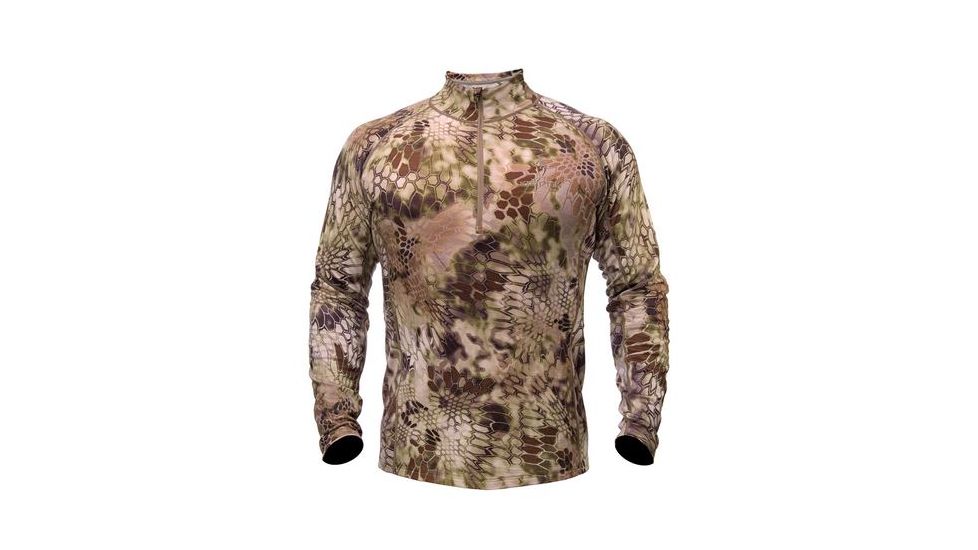Kryptek Mens Hoplite Merino Wool Long Sleeve Zip Light Weight, Highlander, Large 15HOPLSZLWH5