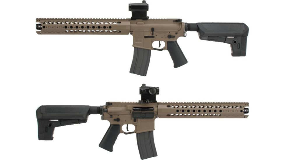 Krytac / KRISS USA War Sport Licensed LVOA-S M4 Carbine Airsoft AEG Rifle, 400 FPS, Dark Earth, Large, KTAEG-LVOAS-FDE01