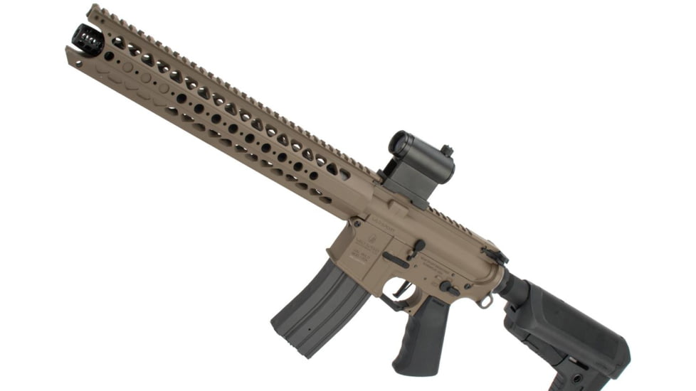Krytac / KRISS USA War Sport Licensed LVOA-S M4 Carbine Airsoft AEG Rifle, 400 FPS, Dark Earth, Large, KTAEG-LVOAS-FDE01