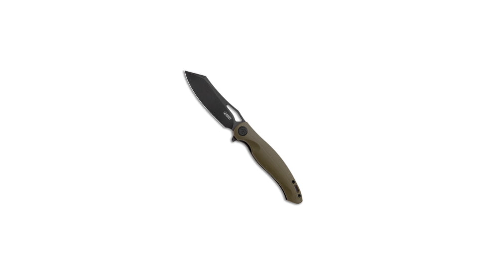 Kubey Kubey Drake Liner Lock Knife Green G-10 3.75&quot; Black KU239B, Green, Sandvik 14C28N, adult, BHQ-117894