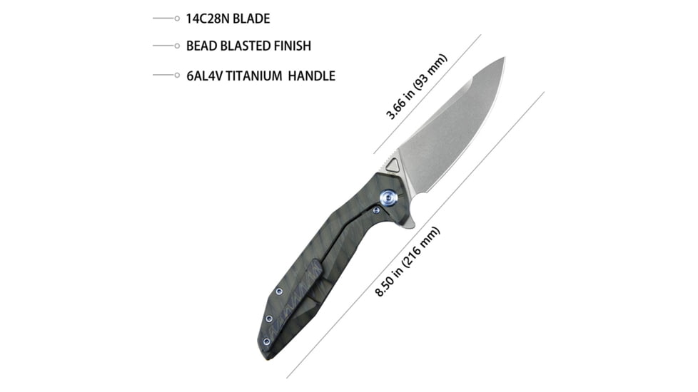 Kubey Nova Framelock Flame Titanium