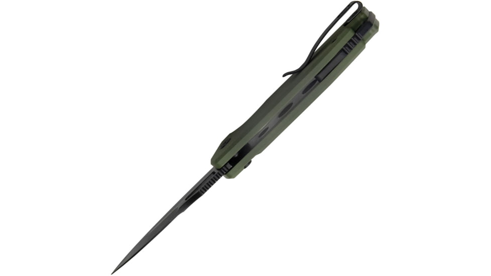 Kubey RDF Folding Knife, 4.25in Closed, 3.13in Black Stonewash AUS-10A Stainless Steel Blade, OD Green G10 Handle, KU316B