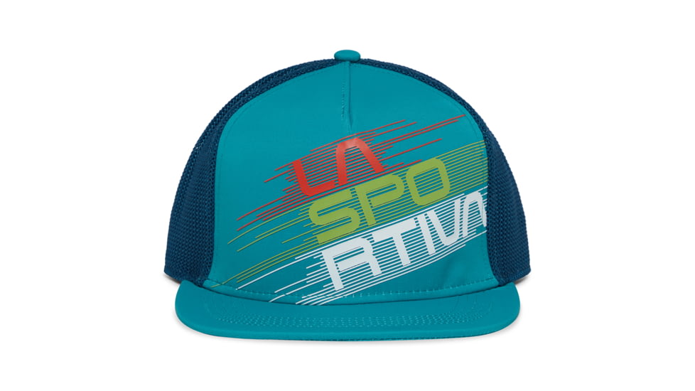 La Sportiva Stripe Evo Trucker Hat, Lagoon/Storm Blue, Large, Y41-638639-L