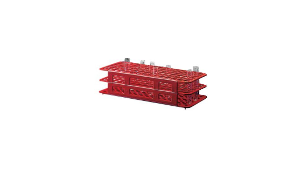 Labnet Red Tube Rack,Polyproplyene,60x16mm Diameter Holes,fits in Mini Water Bath,Pk/5 K565-10