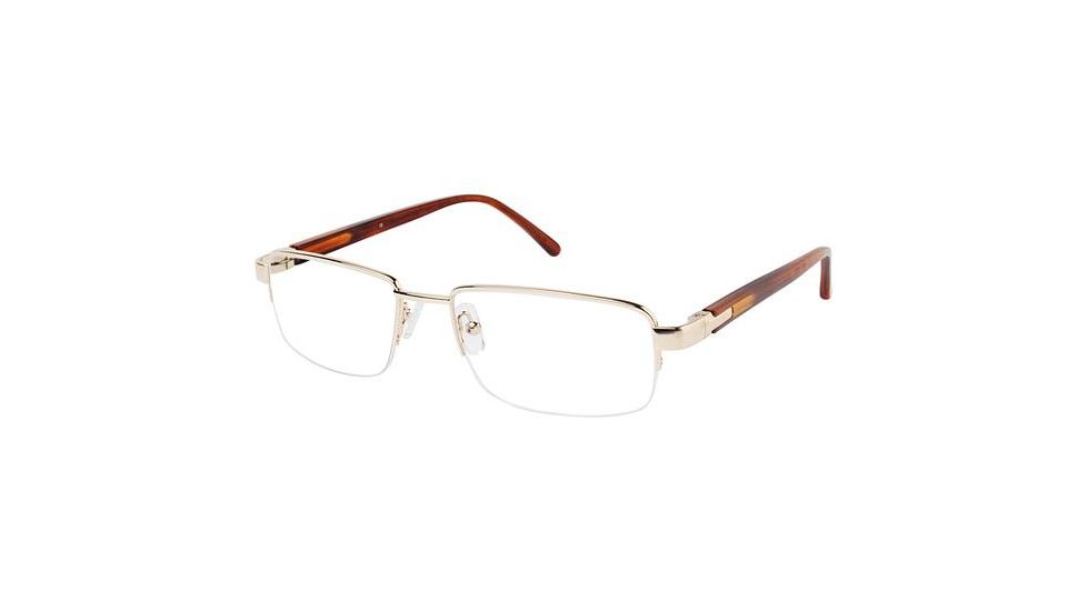 LAmy C by L'AMY 615 Bifocal Prescription Eyeglasses - Frame SHINY GOLD, Size 55/18mm CYCBL61504