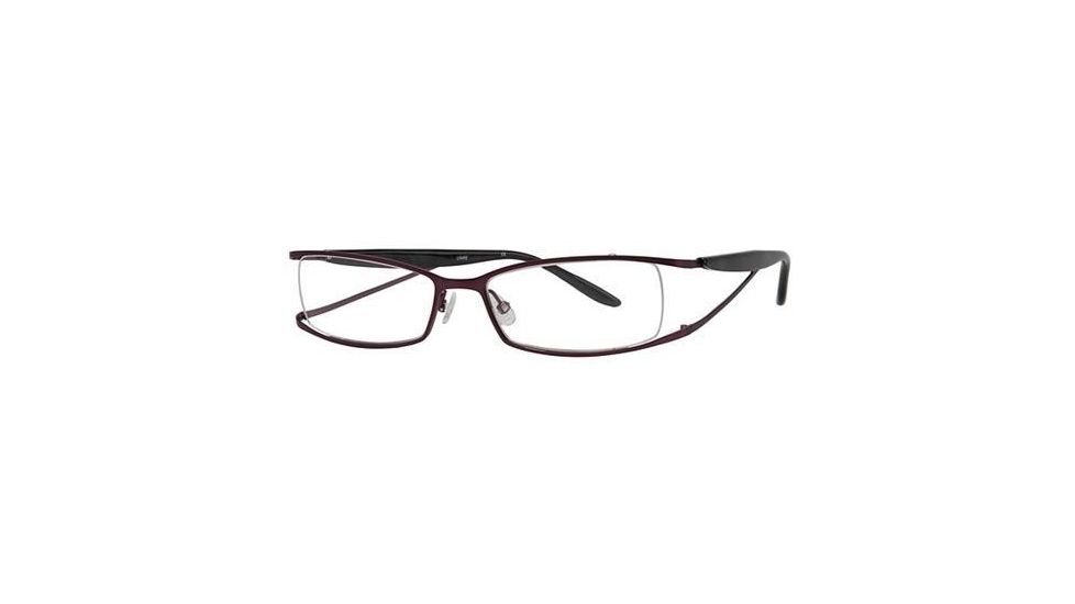 LAmy LeafUS 1010 Bifocal Prescription Eyeglasses - Frame Magenta/Dark Grey, Size 52/16mm LYLEAFUS101004