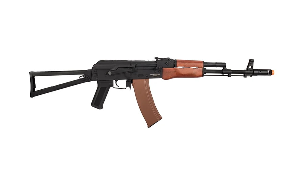 Lancer Tactical AKS-105 AEG Airsoft Rifle w/ Skeleton Foldable Stock, Black, LT-52S