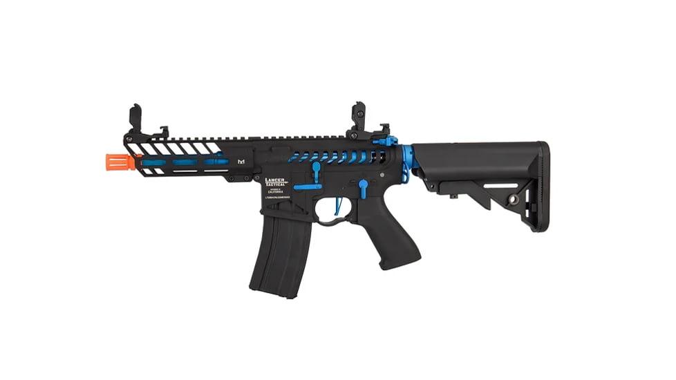 Lancer Tactical Enforcer Needletail Skeleton Crane Stock Low FPS, Black/Navy Blue, LT-29BACNL-G2-ME