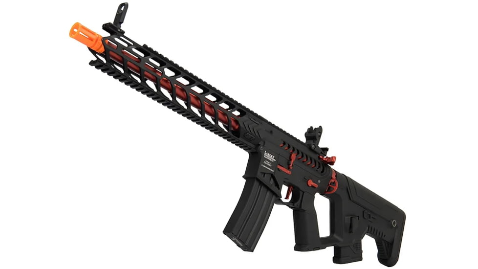 Lancer Tactical Enforcer Series Proline Night Wing Skeleton AEG Rifle, Black/Red, LT-33BCR-G2-ME