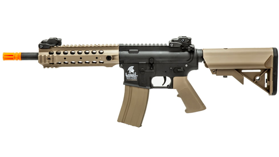 Lancer Tactical Gen 2 M4 CQB AEG Rifle, Black/Tan, LT-24X-G2
