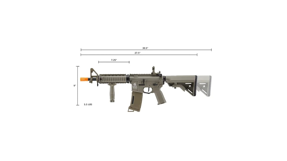 Lancer Tactical Gen 3 MK18 MOD 0 Field M4 Airsoft AEG Rifle, Tan, LT-02T-G3