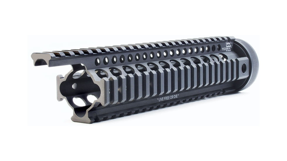 LaRue Tactical Gooseneck Quad Rail AR-15 Handguard, 11in, Black Anodized, Black, LT212