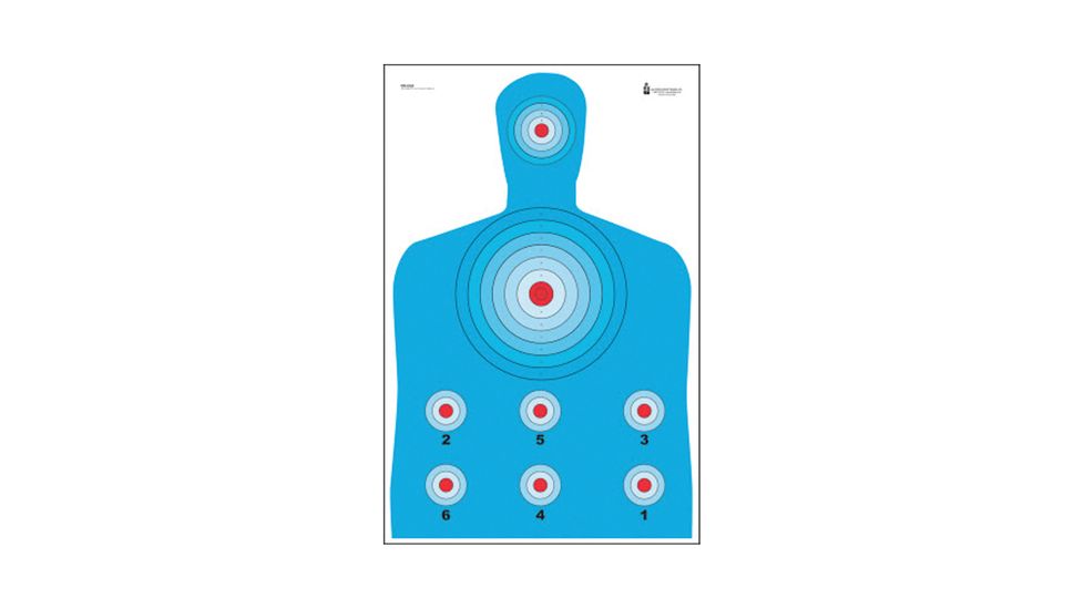 Law Enforcement Targets PR-CQ1 High Visibility Fluorescent Silhouette Indoor Target 23x35 Inch Blue 100 Per Case