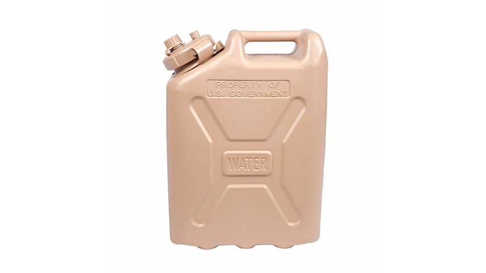 LCI Plastics Plastic Water Can, Desert Sand, 5 Gallon, NSN 7240-00-089-3827, 5GalWaterCan,DesertSurplus