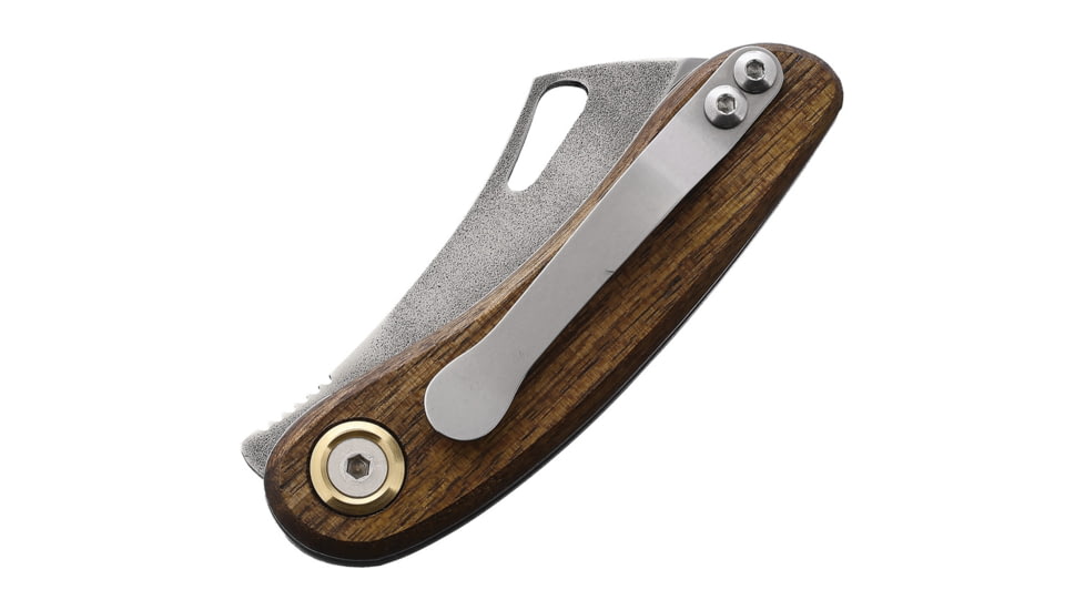 Leader Knives Fuga F104 Folding Knife, 3.63in Closed, 2.5in 4116 Stainless Blade, Walnut Handle, F104