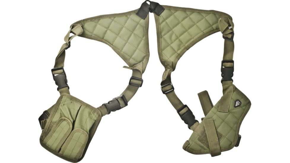 Leapers Deluxe Universal Horizontal Shoulder Holster, OD Green PVC-H170G