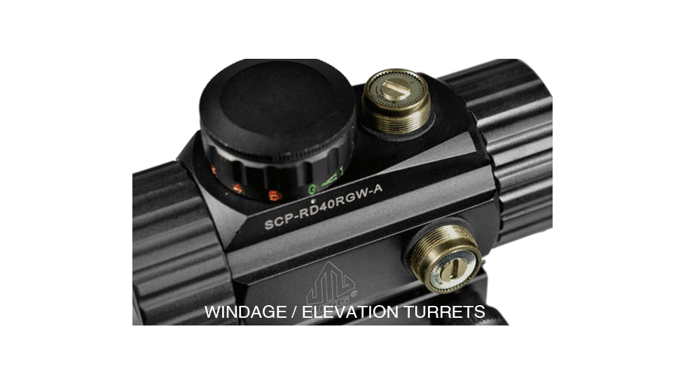 Leapers UTG 3.8in ITA Red/Green CQB Dot Sight with Integral Mount, Black, SCP-RD40RGW-A