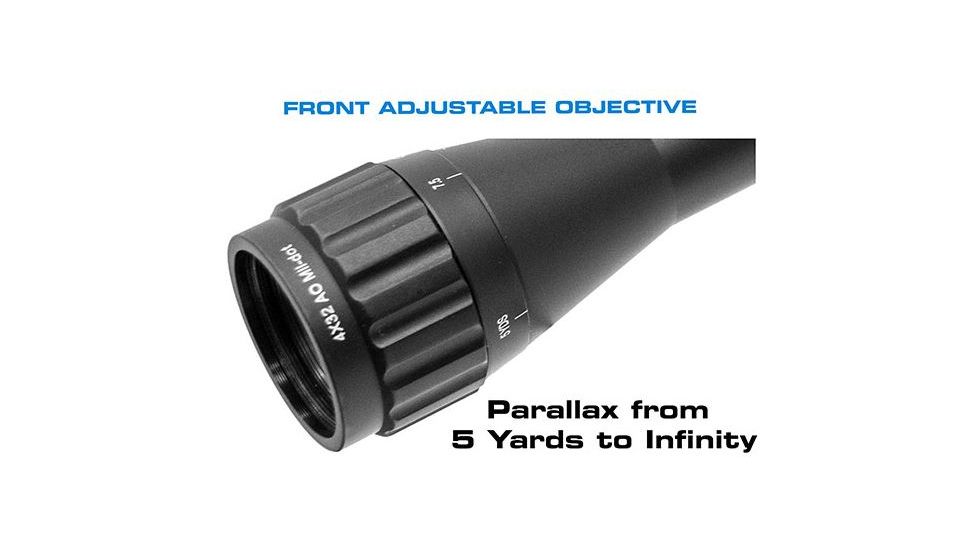 Leapers UTG 4X32 1in. True Hunter Scope, AO, TF2+, Mil-dot, w/ Rings, _x000D_ SCP-U432AOWT2