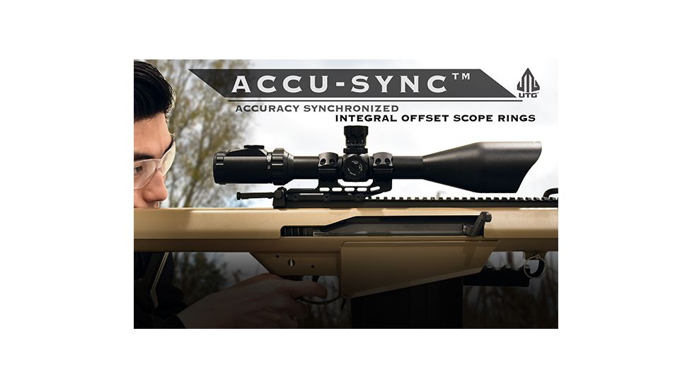 Leapers UTG Accu-Sync 30mm High Profile 34mm Offset Pic. Rings, Red Anodize AIR32234AR
